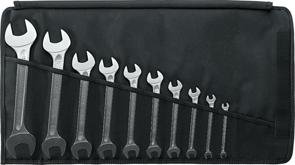 Bild von Doppelmaulschlüssel-Satz DIN 3110 6-32mm 10-teilig in Rolltasche Stahlwille