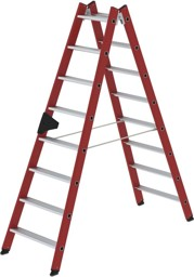 Bild von GFK-Stehleiter 2x8 Alu-Stufen Leiterlänge 2,10 m Arbeitshöhe bis 3,50 m