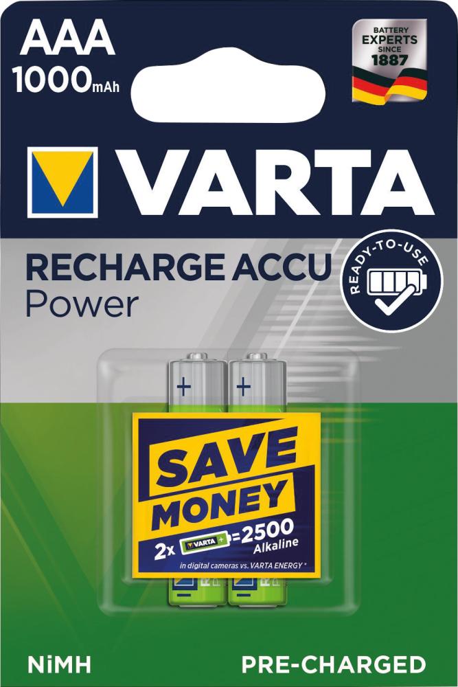 Imagen para la categoría Batterie RECHARGE ACCU Power Micro/AAA/HR 03, 1000 mAh