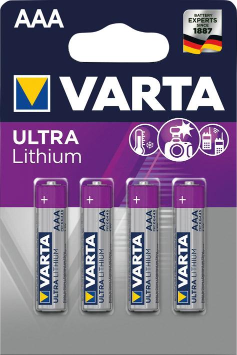 Imagen de Batterie Professional Lithium AAA Blister a 4 Stück VARTA