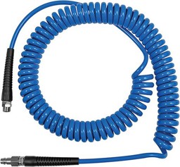 Bild von Spiralschlauch PU blau, Verschraubung+KnickschutzAG G1/4", 10x6,5mm, 10m RIEGLER
