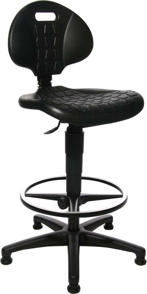 Imagen de Arbeitsstuhl TEC 20 Sitz PU-Schaum schwarz Sitzhöhe 590-840 mm mit Gleiter /Fußring