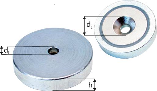 Picture of Neodym-Magnet-Flachgreifer mit Bohrung und 90°-Ansenkung
