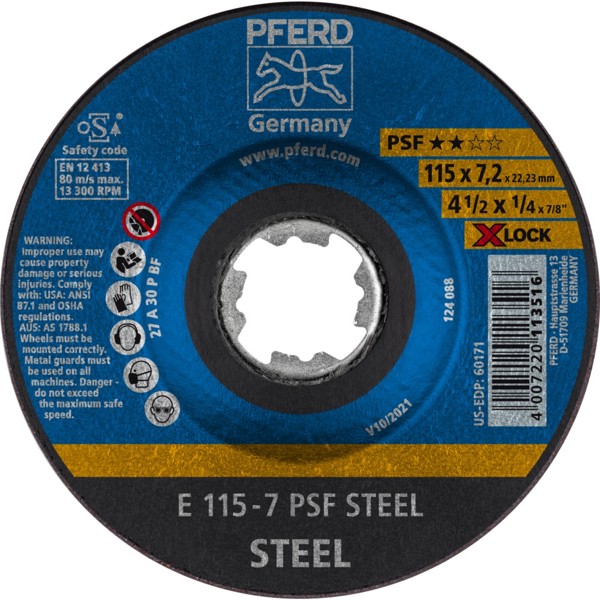 Bild von Schruppscheibe E 115x7,2 mm X-LOCK Universallinie PSF STEEL für Stahl