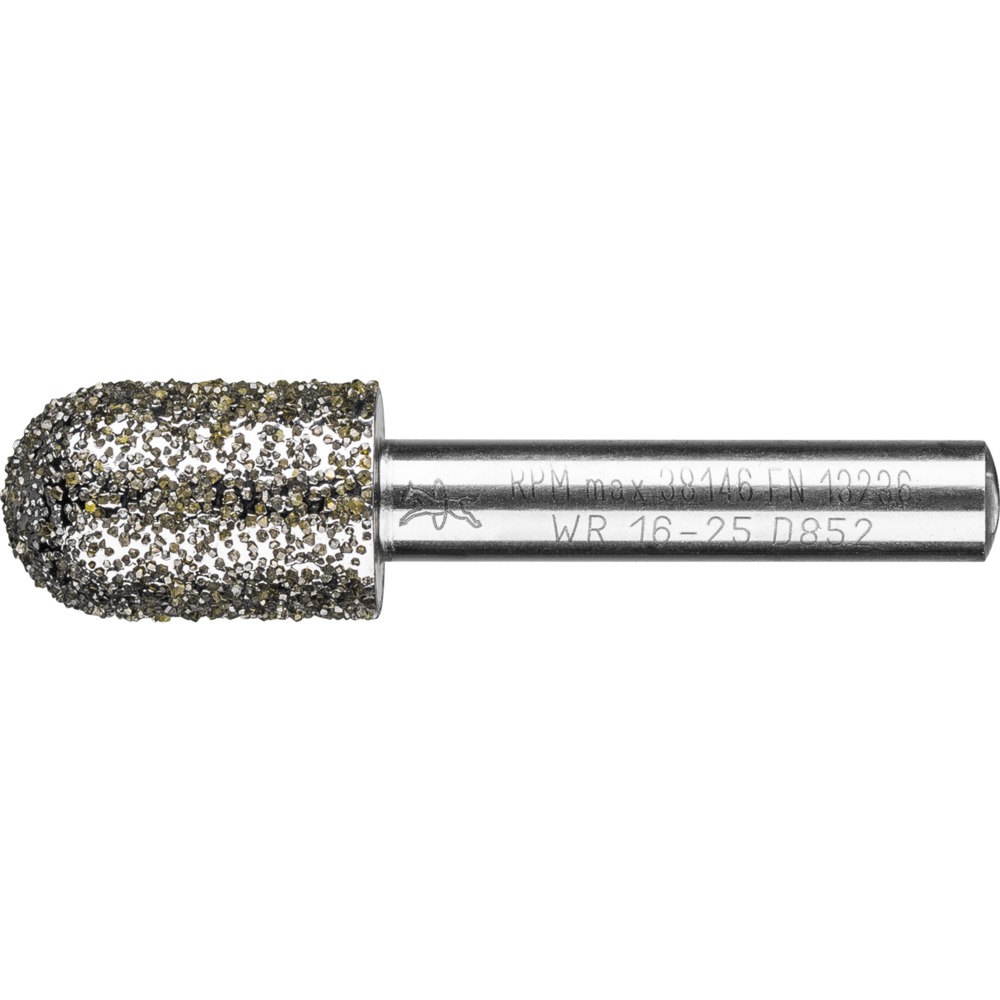 Picture of Diamant-Schleifstift Walzenrund Ø16,0mm Schaft-Ø8 mm D852 (sehr grob) zum Entgraten