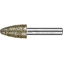 Imagen de Diamant-Schleifstift Rundbogen Ø16,0mm Schaft-Ø8 mm D852 (sehr grob) zum Schleifen von Grau-und Sphäroguss