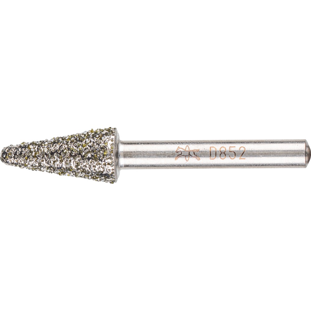 Imagen de Diamant-Schleifstift Kegel 12x25x6 mm D852 zum Schleifen von Grau-und Sphäroguss