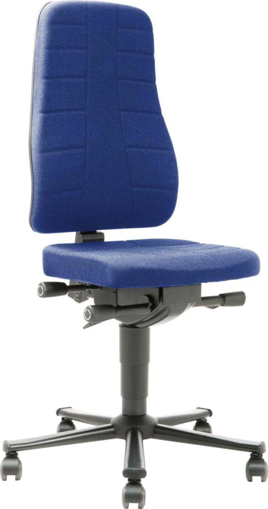 Imagen de Bimos Arbeitsstuhl 9643-6802 All-In-One 2 Sitzhöhe 450-600 mm mit Gleiter, Stoff blau