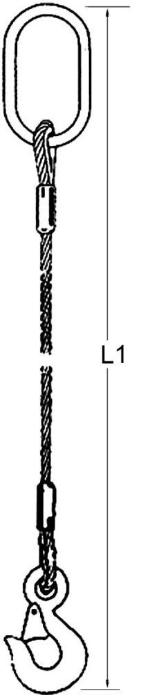 Bild für Kategorie Drahtseilgehänge, 1-strängig für 1 m Fertiglänge