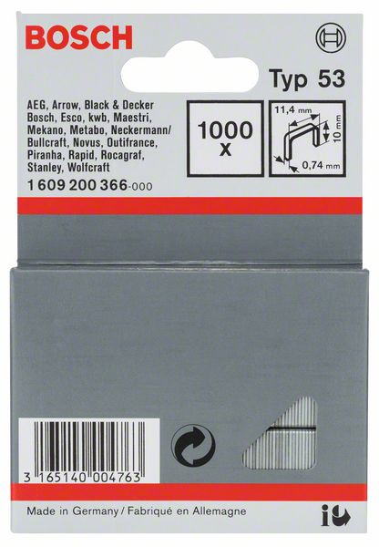 Imagen de Feindrahtklammer Typ 53, 11,4 x 0,74 x 10 mm, 1000er-Pack