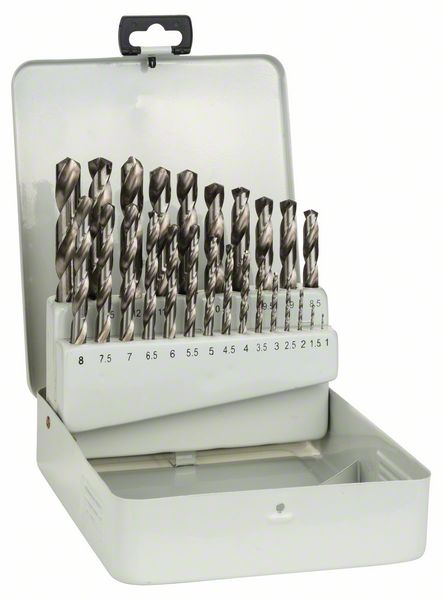 Imagen de 25-tlg. Metallbohrer-Set HSS-G, DIN 338, 135° in Metallkassette, 1–13 mm