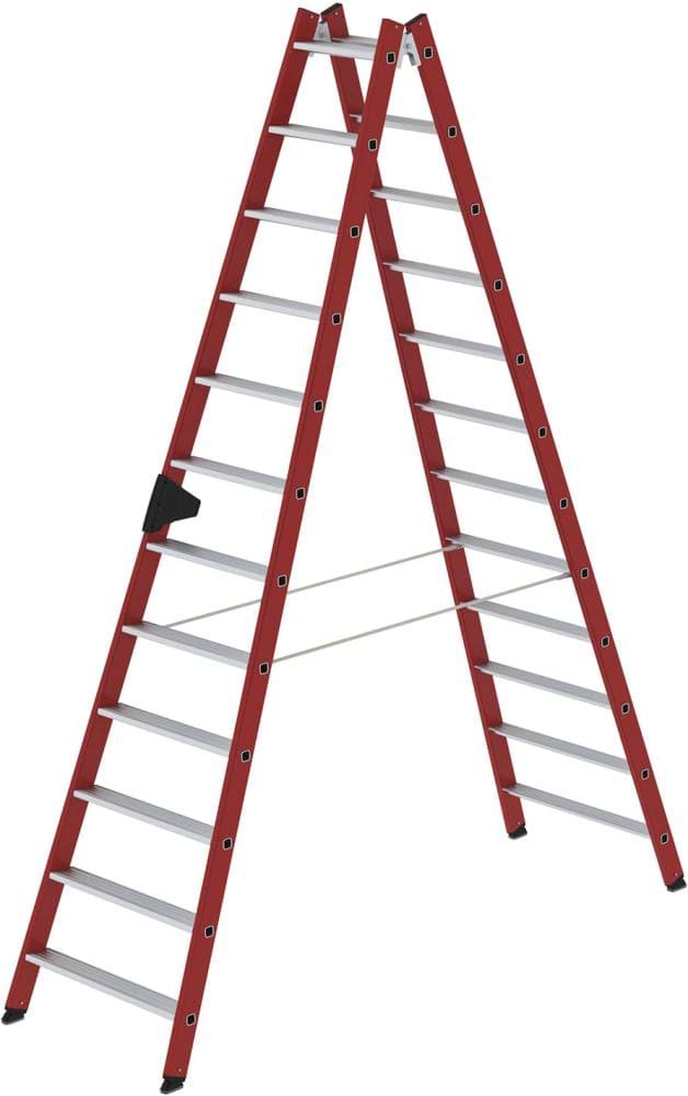 Imagen de GFK-Stehleiter 2x12 Alu-Stufen Leiterlänge 3,10 m Arbeitshöhe bis 4,50 m