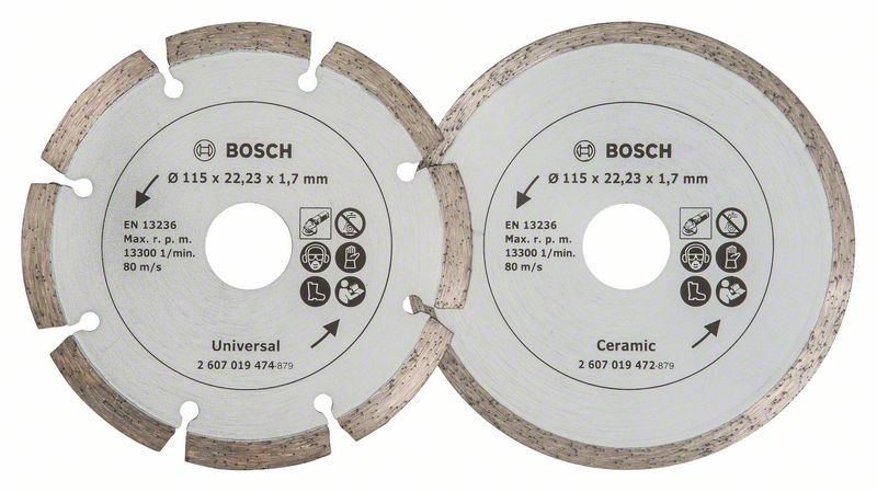 Picture of Diamanttrennscheibe für Fliesen und Baumaterial, Durchmesser: 115 mm, 2er-Pack