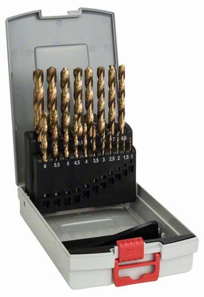 Picture of 19-tlg. ProBox -Set HSS-TiN, 1–10 mm. Für Bohrmaschinen/Schrauber