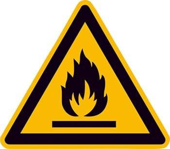 Imagen de Warnschild Folie SL 100 mm Warnung vor feuergefährlichen Stoffen