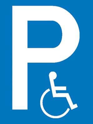 Imagen de Parkplatzschild Kunstst. B250xH400 mm Nur für Behinderte