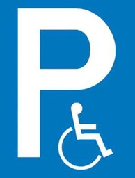 Imagen de Parkplatzschild Alu B400xH600 mm Nur für Behinderte