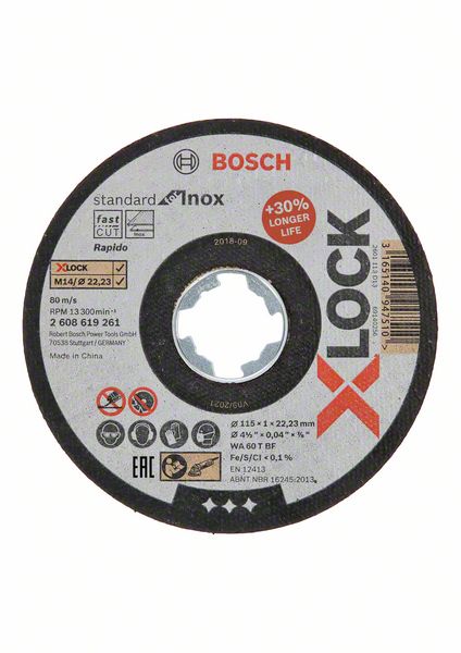Imagen de X-LOCK Standard for Inox 115 x 1 x 22,23 mm Trennscheibe gerade