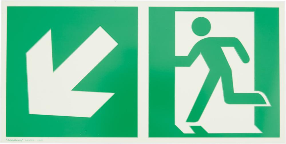 Bild für Kategorie Rettungsschild, Notausgang links ohne Richtungspfeil