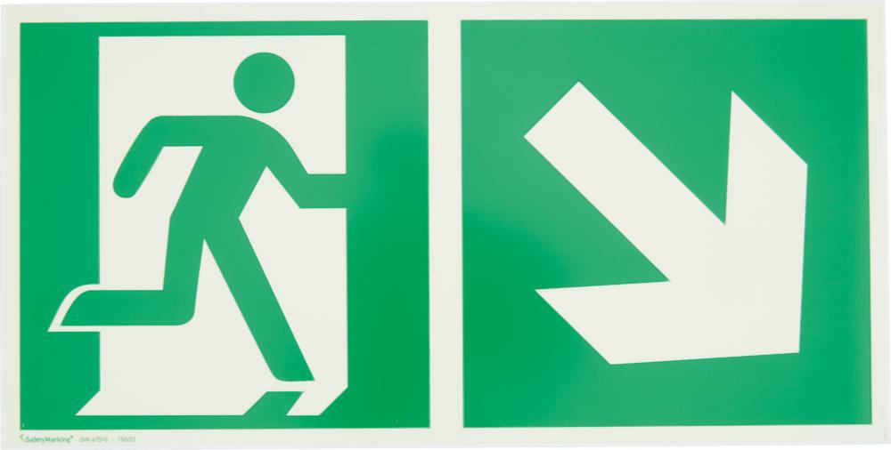 Bild für Kategorie Rettungsschild, Notausgang rechts ohne Richtungspfeil