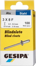 Picture of Blindniet Alu/Stahl Flachrundkopf Mini-Pack 3x8mm GESIPA