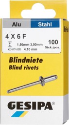 Picture of Blindniet Alu/Stahl Flachrundkopf Mini-Pack 4x6mm GESIPA