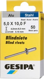 Bild von Blindniet Alu/Stahl Flachrundkopf Mini-Pack 5x10mm GESIPA