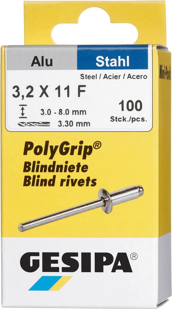 Picture of Mini-Pack PolyGrip Alu/Stahl 3,2 x 11 Gesipa