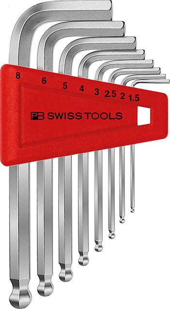 Imagen de Winkelschraubendreher- Satz im Kunststoffhalter 8-teilig 1,5-8mm Kugelkopf PB Swiss Tools