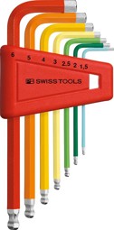 Imagen de Winkelschraubendreher- Satz im Kunststoffhalter 7-teilig 1,5-6mm Rainbow Kugelkopf PB Swiss Tools