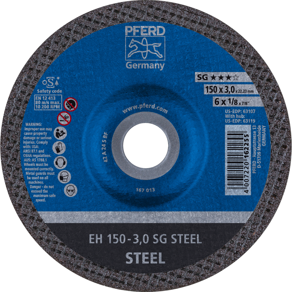 Bild von Trennscheibe EH 150x3,0x22,23 mm gekröpft Leistungslinie SG STEEL für Stahl