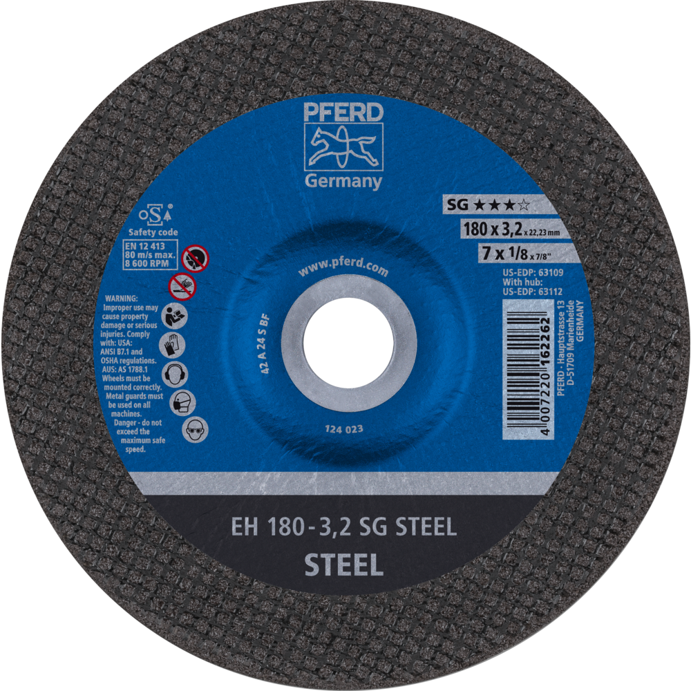 Bild von Trennscheibe EH 180x3,2x22,23 mm gekröpft Leistungslinie SG STEEL für Stahl