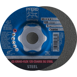 Bild von CC-GRIND-FLEX Schleifscheibe 125x22,23 mm COARSE Leistungslinie SG STEEL für Stahl