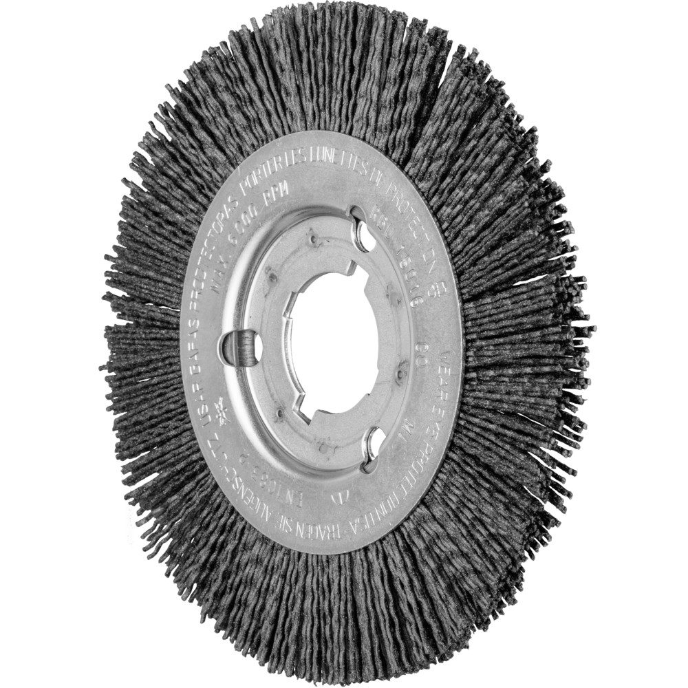 Bild von Rundbürste schmal ungezopft RBU Ø 150x16xvariable Bohrung Keramik-Filament-Ø 1,10mm Korn 120