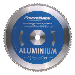 Bild für Kategorie Sägeblatt für Aluminium Ø 355 x 2,4 x 25,4 mm