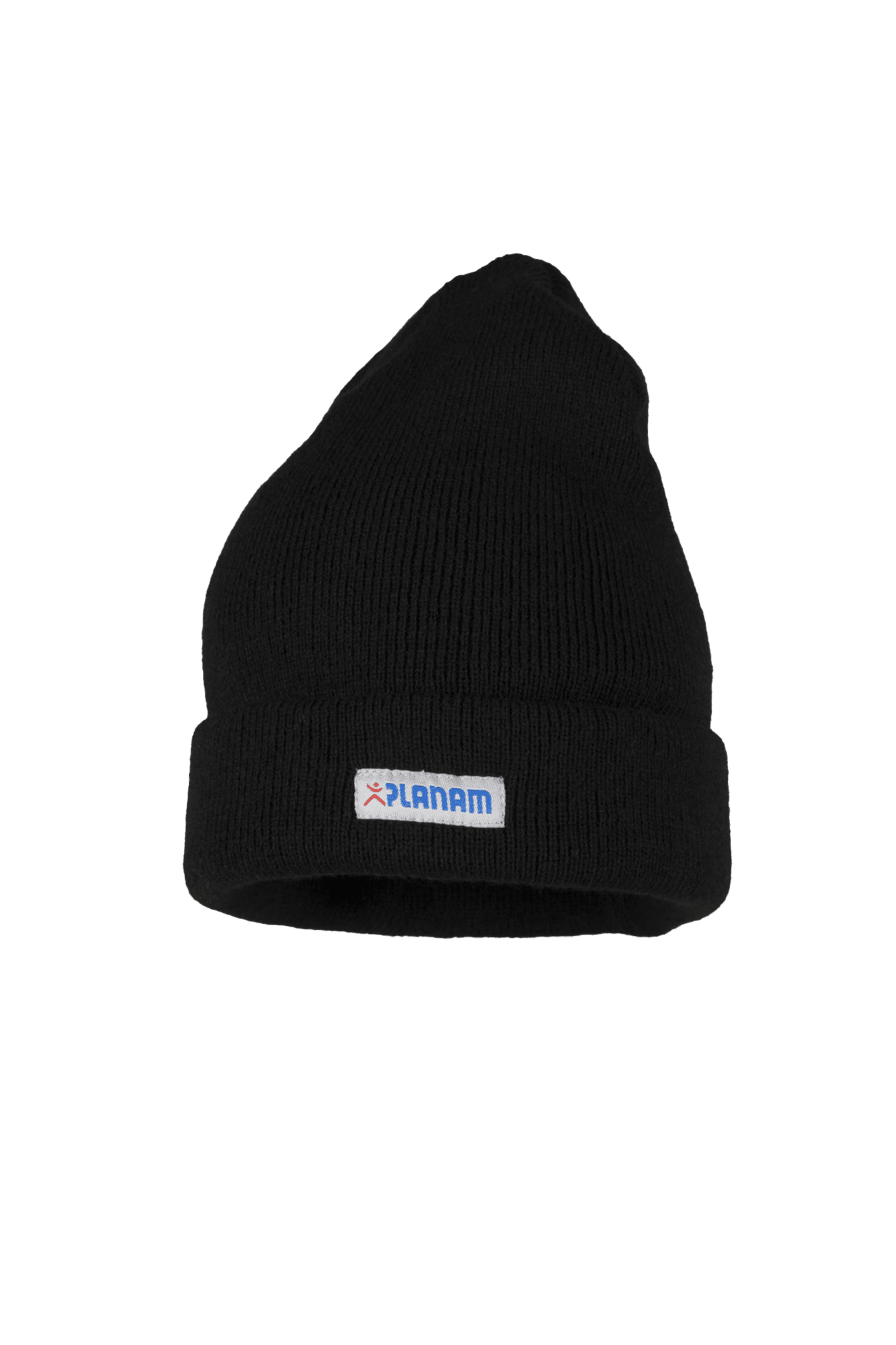Strickmütze mit Umschlag schwarz