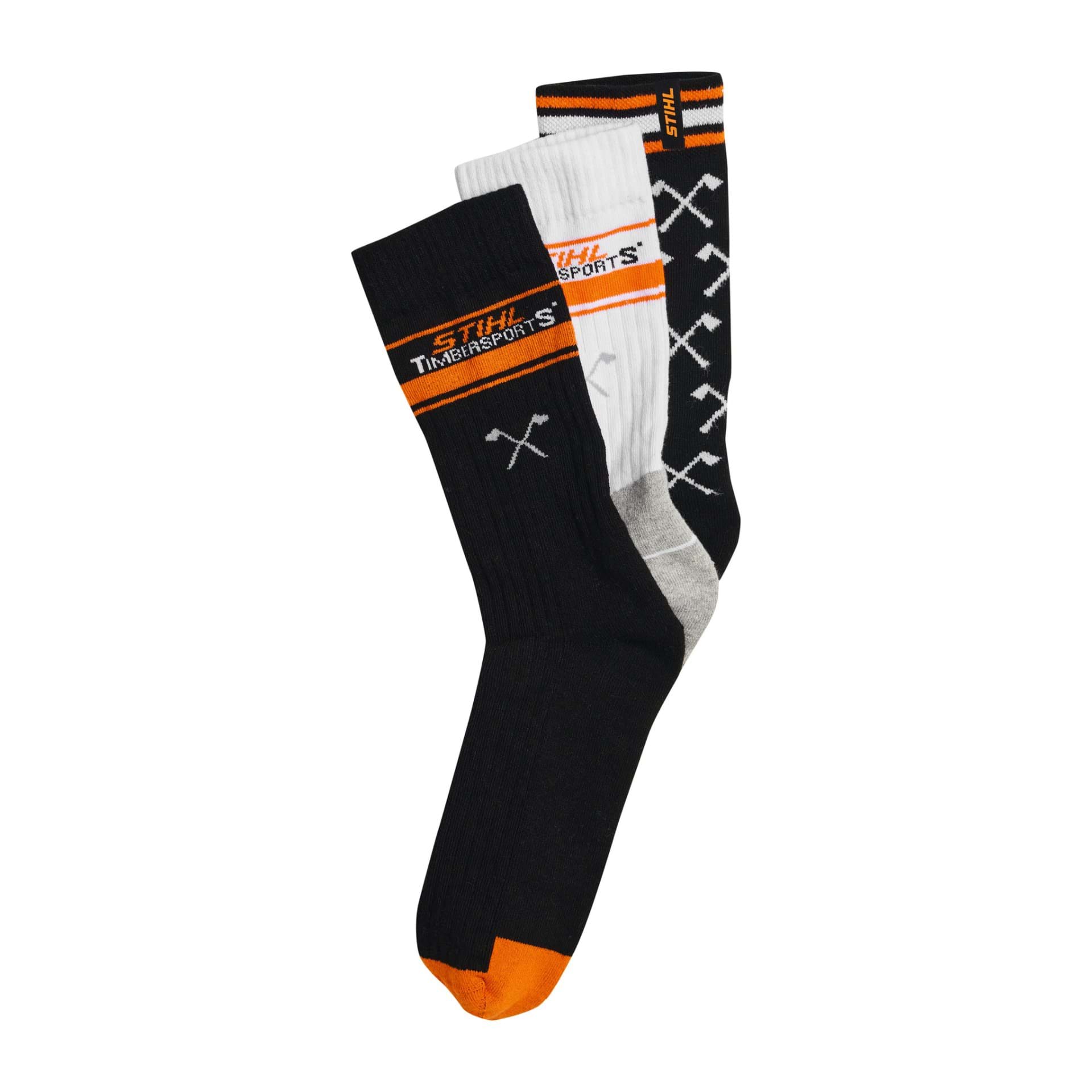 Socken Gr. 35-38 3er Set TIMBERSPORTS® Schwarz / Weiß