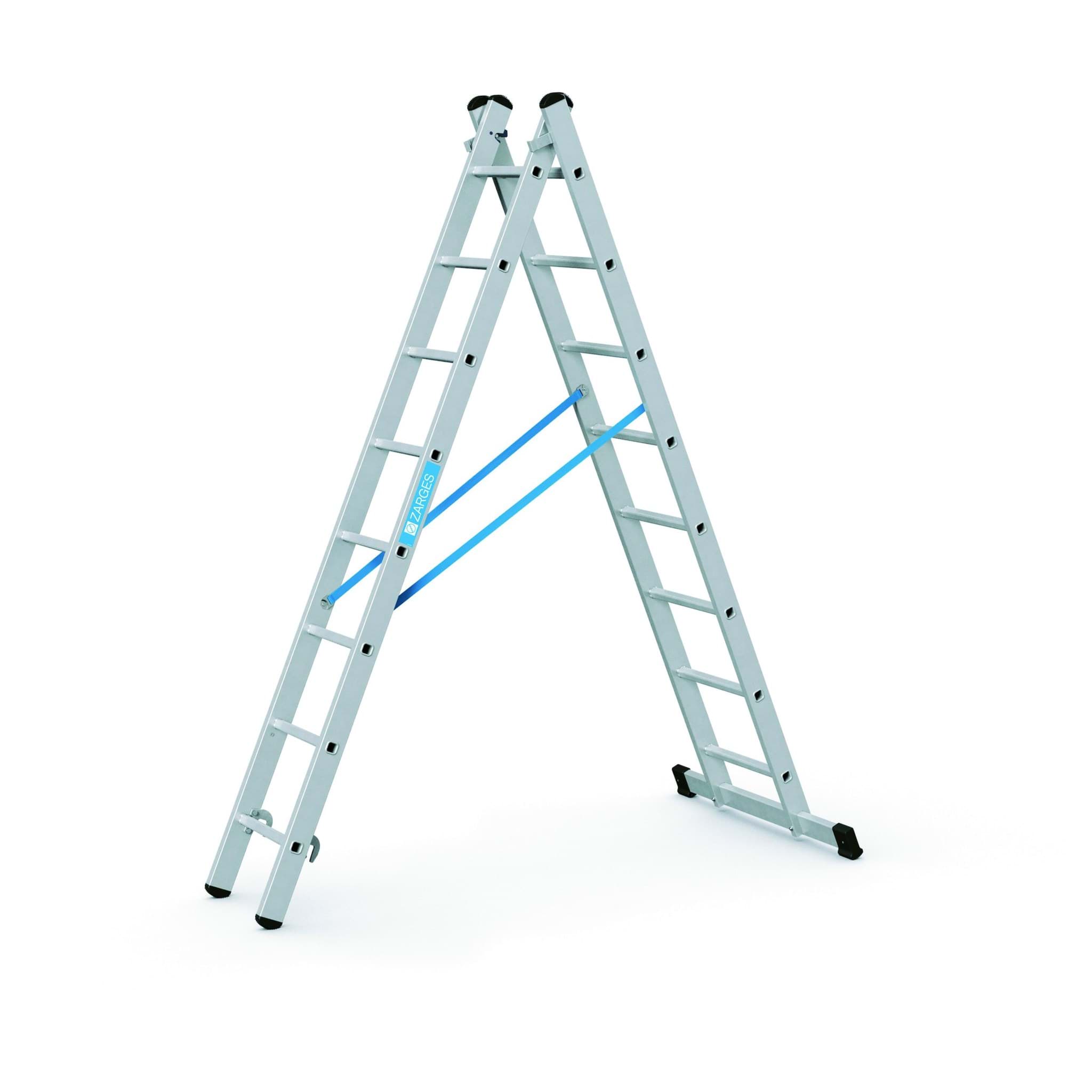 Imagen de Kombileiter Combimaster Plus X 2x8 Sprossen Leiterlänge max 4,10 m Arbeitshöhe 4,90 m