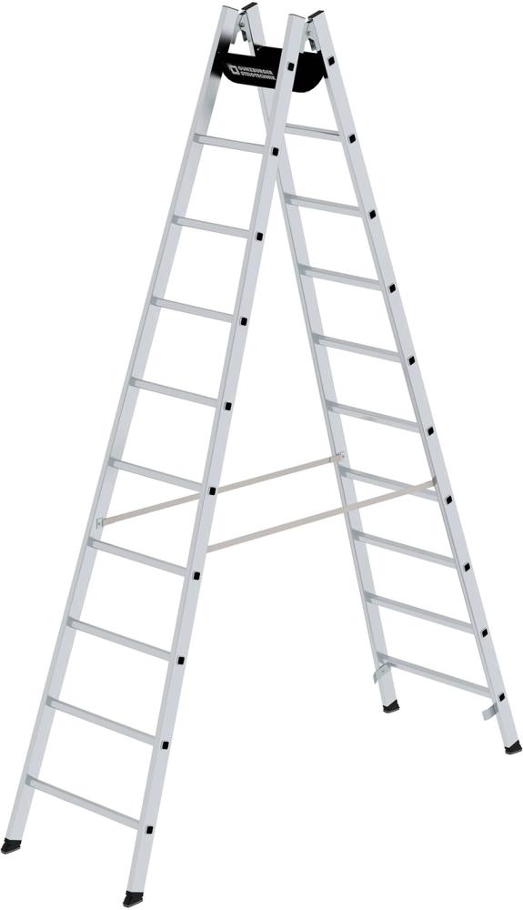 Imagen de Alu-Stehleiter 2x10 Sprossen Leiterlänge 2,95 m Arbeitshöhe bis 4,35 m