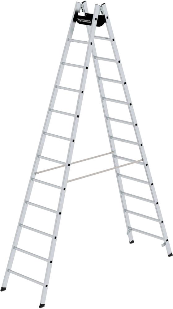 Imagen de Alu-Stehleiter 2x12 Sprossen Leiterlänge 3,51 m Arbeitshöhe bis 4,85 m